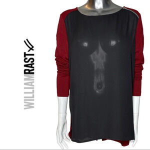 🛍️3/$40 William  Rast Tunic Top Colour Block Long Sleeve Size Medium